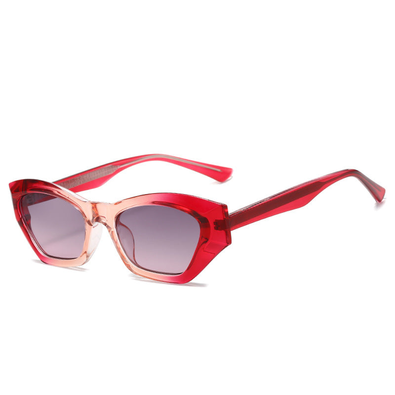 Damer Cat Eye solbriller med moderne transparente detaljer Skanto