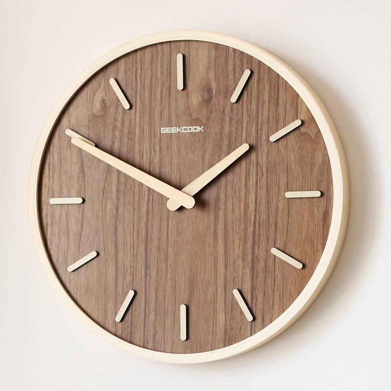 Skanto | Minimalistisk Stille Treveggklokke 12 Tommer