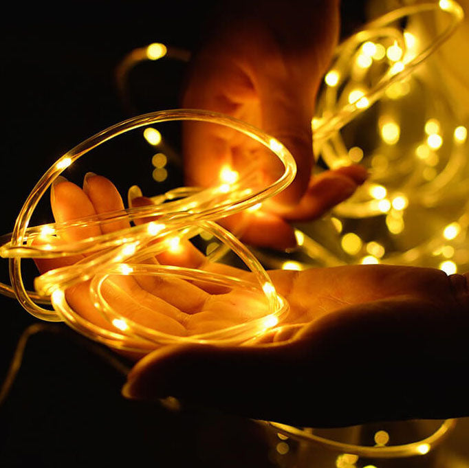 Norvo | LED Solcelle Lyskæde Feelys Vandtætte Kobbertråd Udelampe Feelys