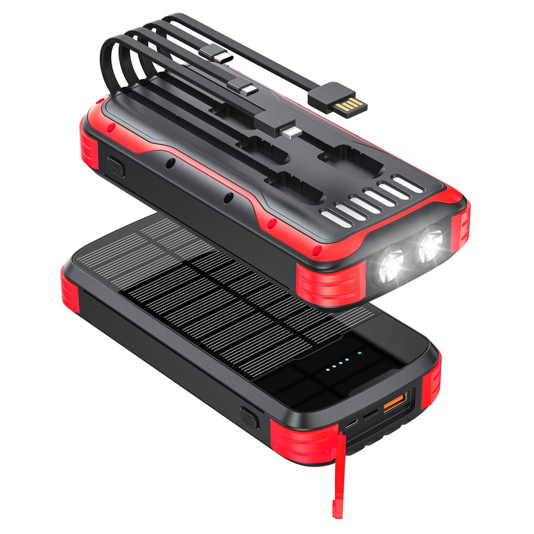 Robust Solcelle Powerbank med Integrert Lommelykt og Multifunksjonell Ladeport Skanto