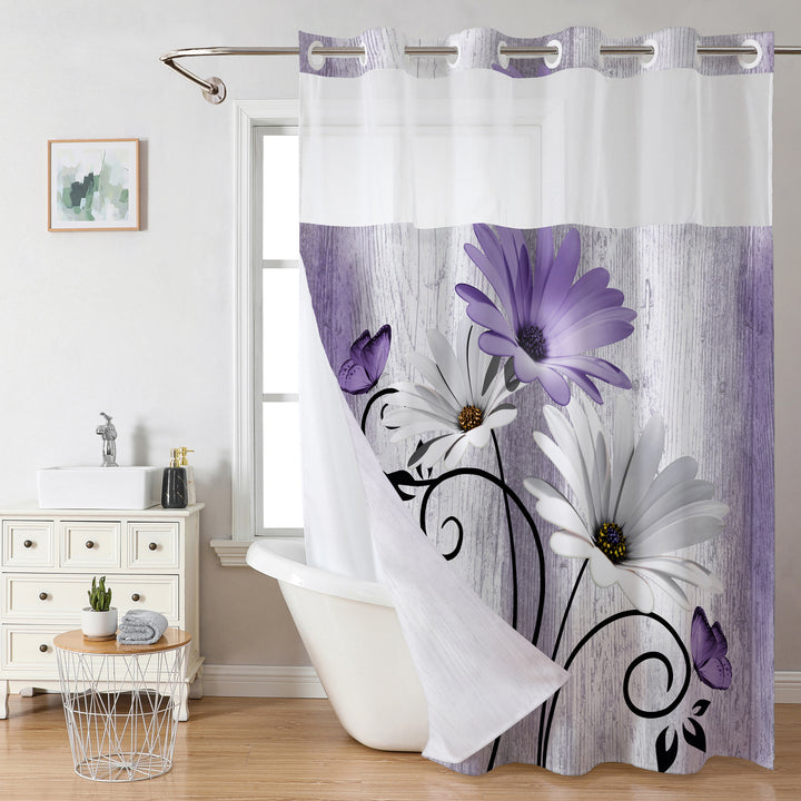 Kunstnerisk Blomster Dusjforheng Skanto