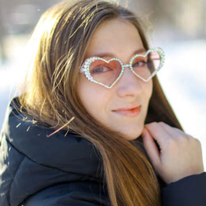 Women's heart-shaped sunglasses with rhinestone-embellished frame Skanto
