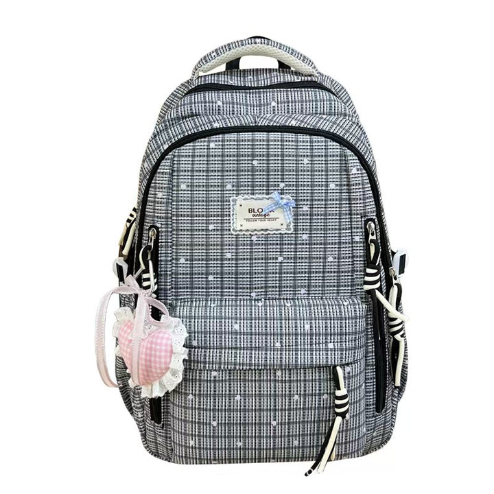 Stilig Gingham-mønster ryggsekk Skanto