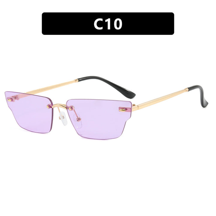 Women's geometric sunglasses with filigree frame and transparent lenses Skanto