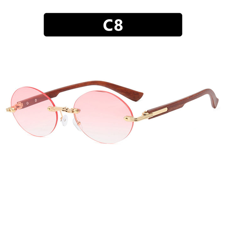 Dame rund solbrille med elegant treinnramme og UV-beskyttelse Skanto
