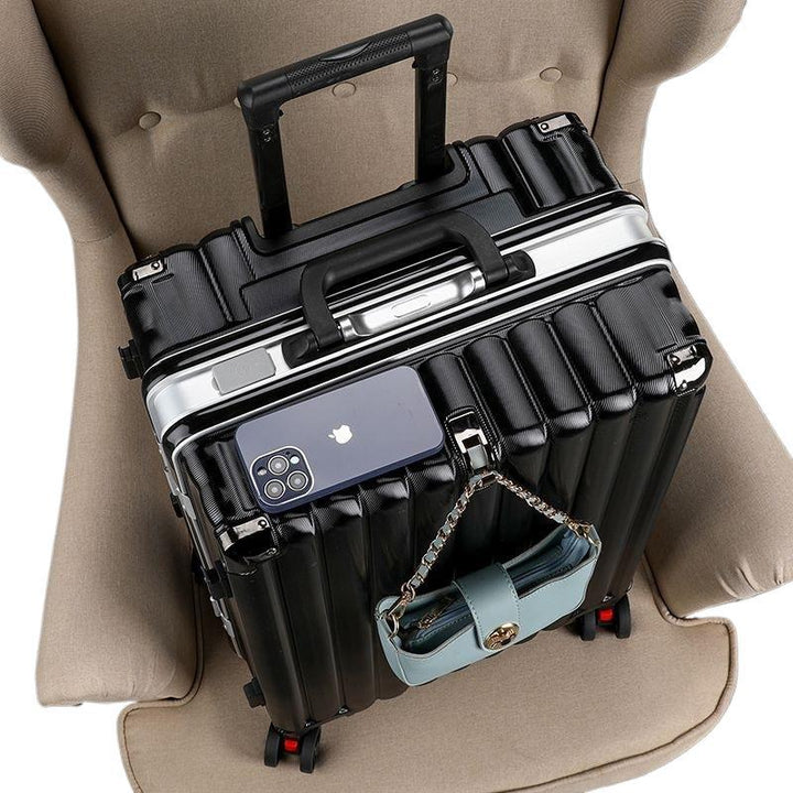 Hardplasttrolley med integrert USB-ladeport og multifunksjonell lagring Skanto
