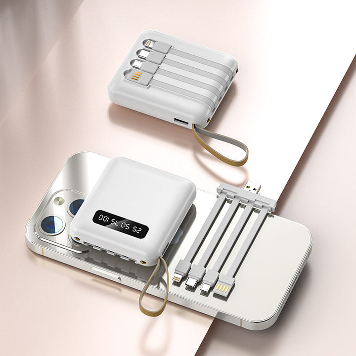 Multifunksjonell Powerbank med Integrert Kabel Skanto