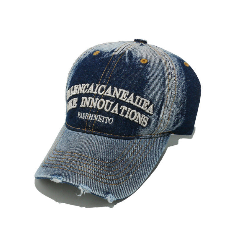 Kvinne Slitt Denim Grafisk Baseballcaps Skanto