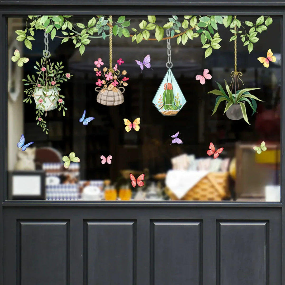 Skanto | 💐 Fargerik Blomsterbukett Vindu Klistremerke 🖼️ (Fjernbar uten å etterlate merker)