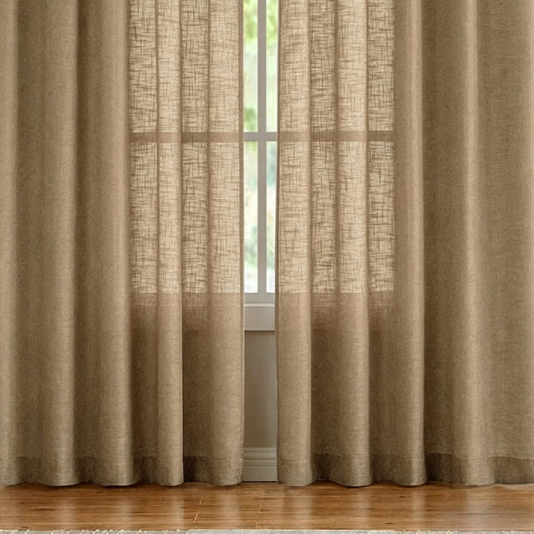 Gjennomsiktige lin vindusgardiner Skanto