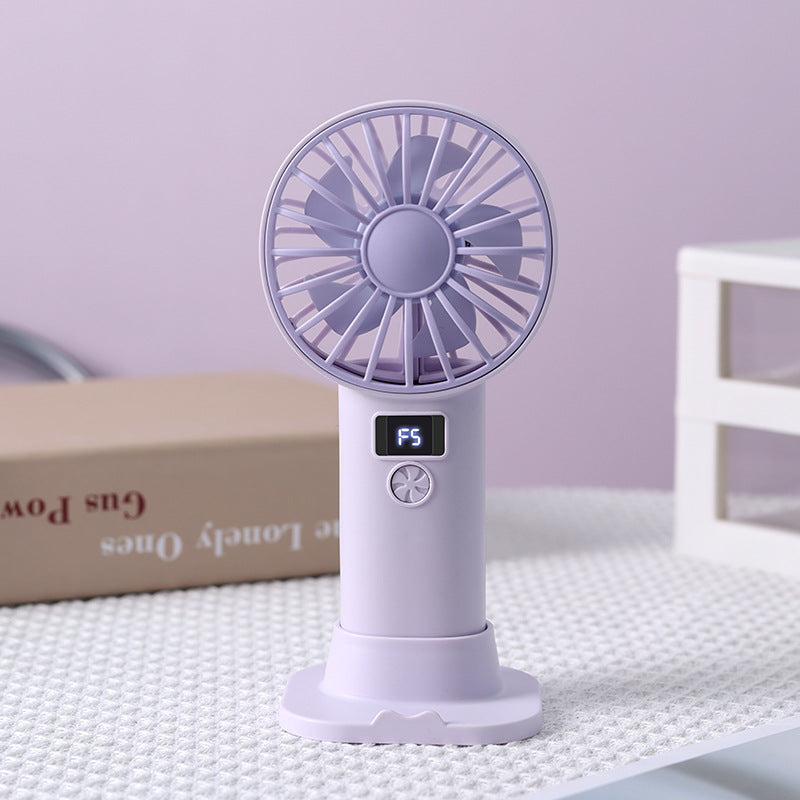 Unisex Bærbar USB-vifte med LCD-skjerm og variabel hastighetskontroll Skanto