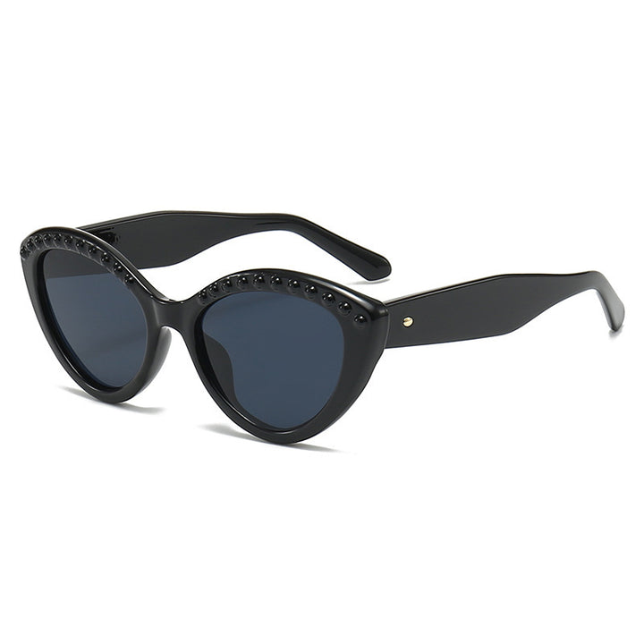Dame Cat-Eye solbriller med glitrende detaljer Skanto