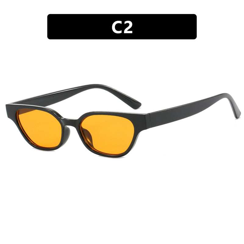 Women's Fashionable Sunglasses with Curved Frame and Brown Lenses Skanto