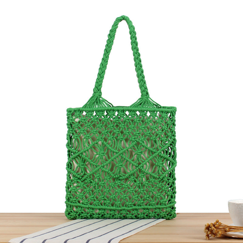 Hand-knotted tote bags with geometric patterns Skanto
