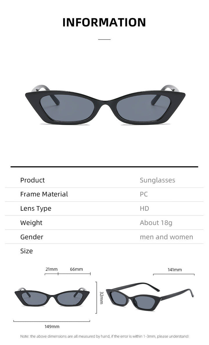 Damer moteriktig Cat-Eye solbrille med transparent ramme Skanto