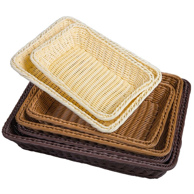 Unisex Rektangulær Rattan Serveringskurv Skanto