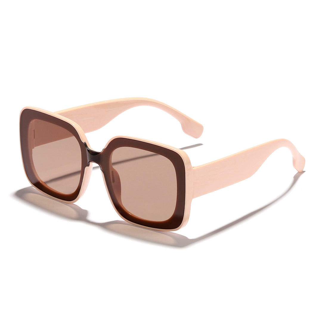 Dame firkantet solbrille med innovativt transparent rammedesign Skanto