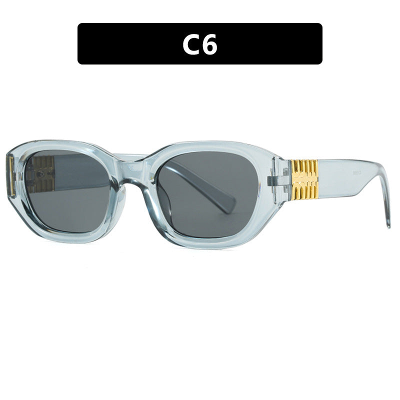 Women's fashionable sunglasses with unique geometric design and elegant accents Skanto