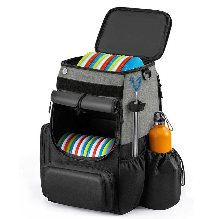 Unisex durable Discgolf Backpack with padded disc compartment, side bottle pocket, and multifunctional accessory pockets Skanto