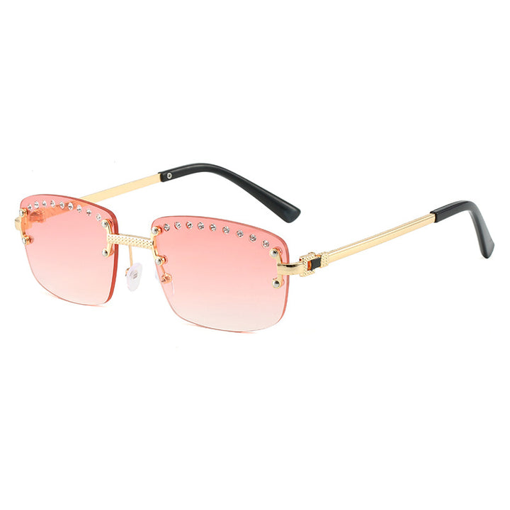 Dame elegant solbrille med glitrende krystallakenter Skanto