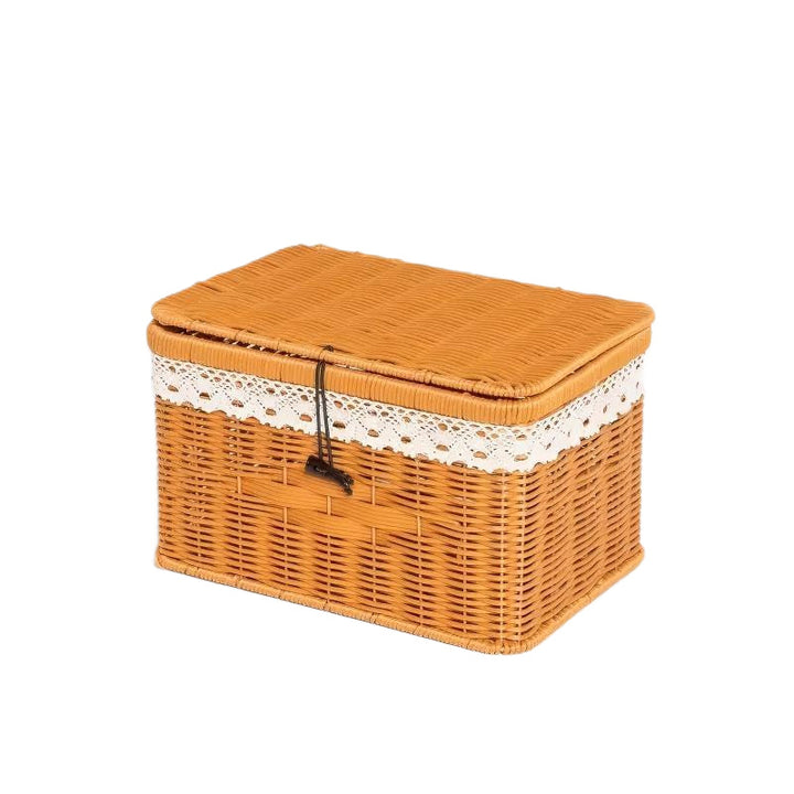 Dame flettet kurv med lokk og spissopplegg Skanto