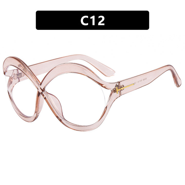Women's Extravagant Cat-Eye Sunglasses with Curved Frame Skanto