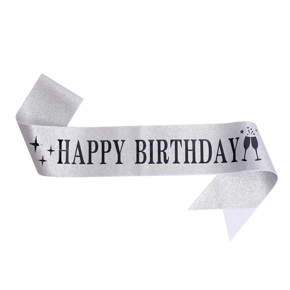 Dame Funkenkrone med "Happy Birthday" skrift Skanto