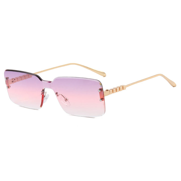 Women's modern rectangular sunglasses with stylish metal frame Skanto