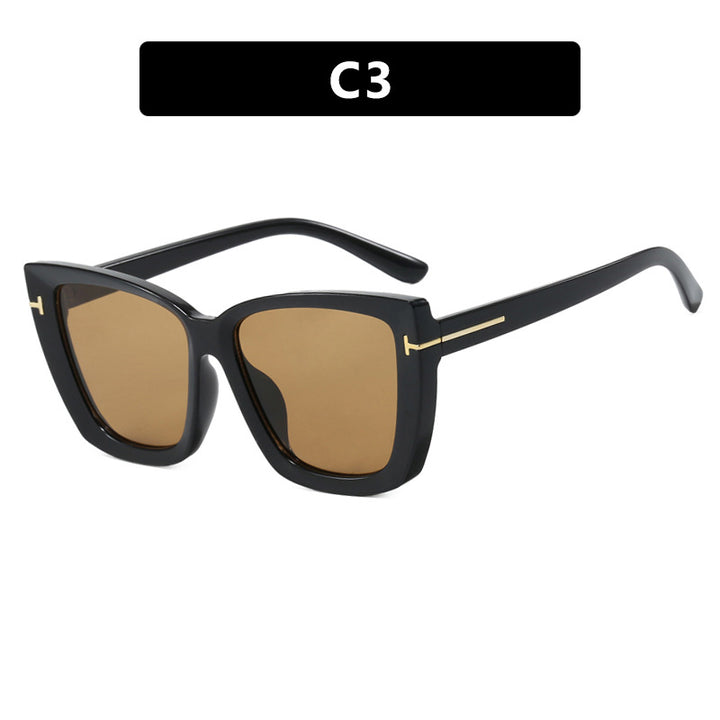 Women's large sunglasses in modern design with trendy tortoise pattern Skanto