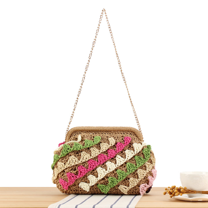 Shoulder Bag with Colorful Woven Pattern Skanto
