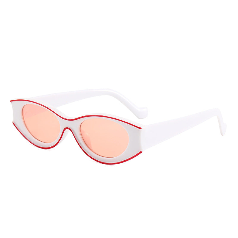 Damer Cat-Eye solbriller med kontrasterende rammedesign Skanto