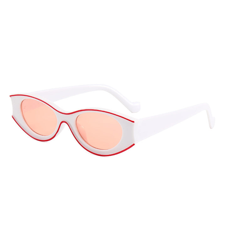 Damer Cat-Eye solbriller med kontrasterende rammedesign Skanto