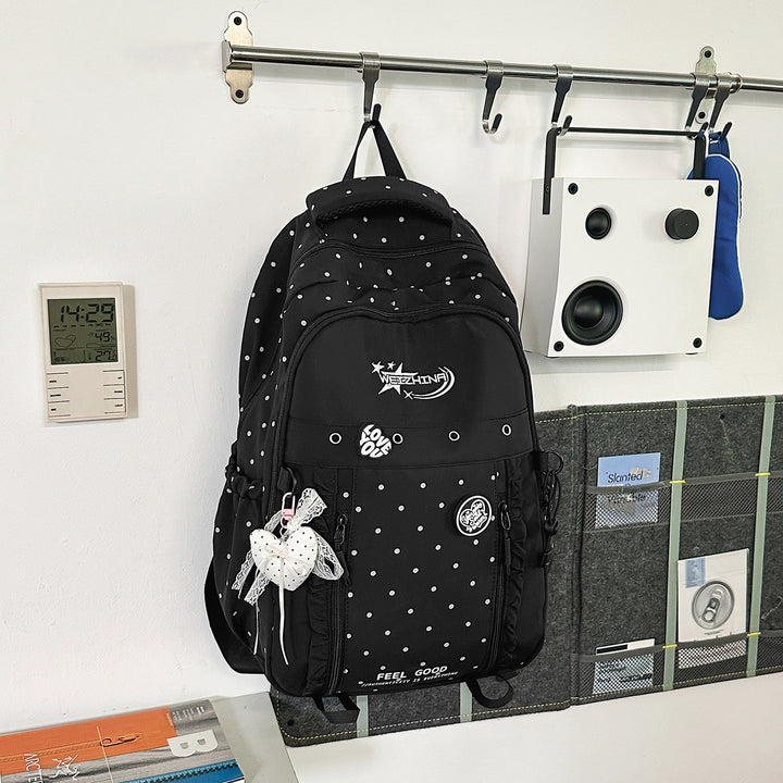 Stilig Prikkete Skolesekk