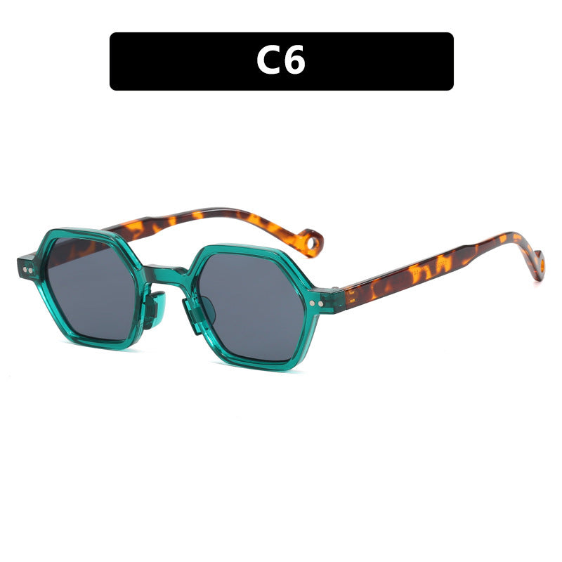 Dame sekskantet solbrille med gjennomsiktig ramme Skanto