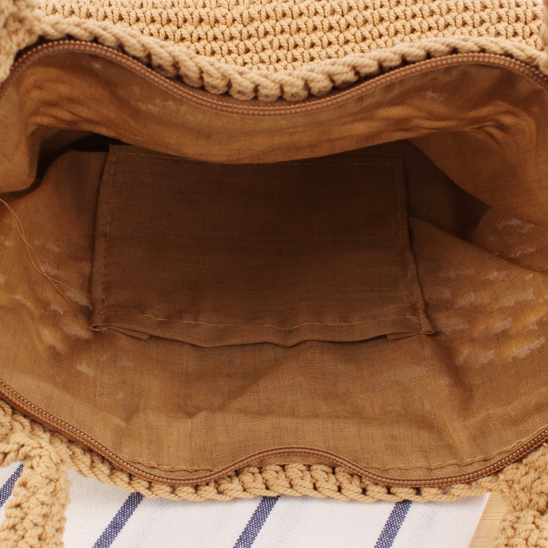 Makramee Strandtaske med Innovativt Nettdesign Skanto