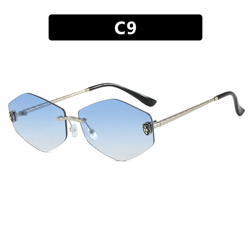 Women's geometric sunglasses in modern design with elegant metal frame Skanto