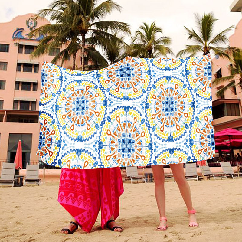 Strandteppe med kreativt kunstdesign Skanto