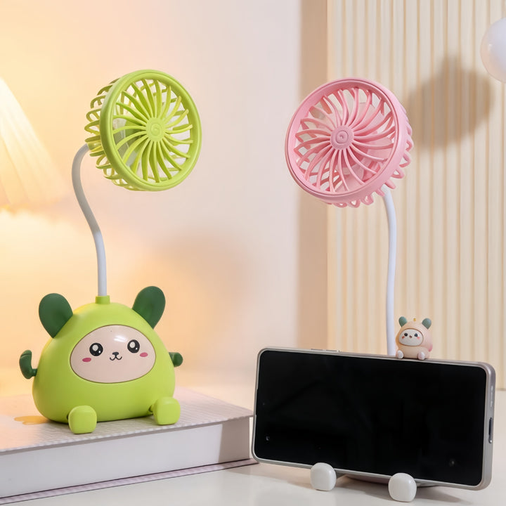 Dame skrivebordslampe med integrert mini-vifte Skanto