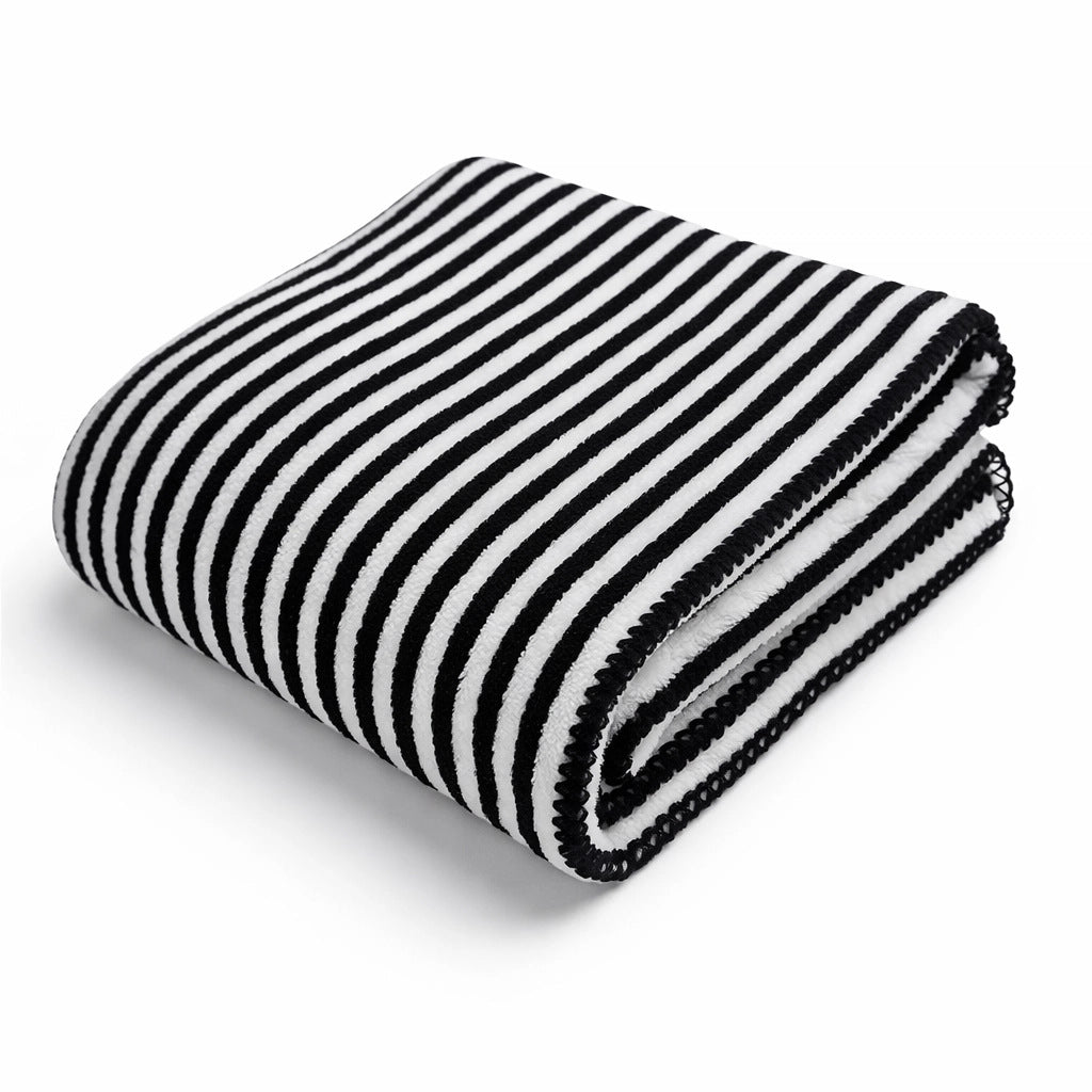 Dame varm komfortabel fleece-teppe med elegant stripe-struktur Skanto