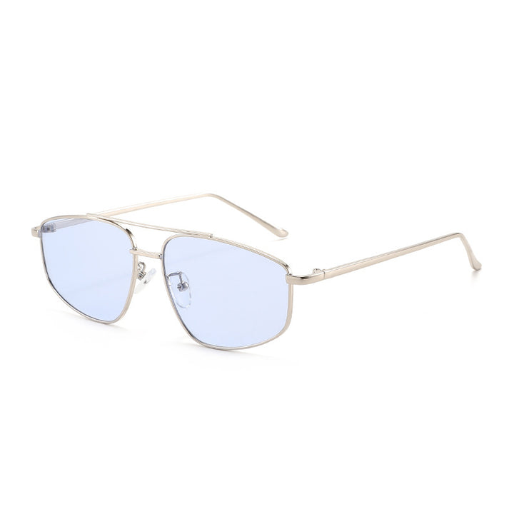 Dame geometrisk solbrille med høykvalitets metallramme og polariserte glass Skanto