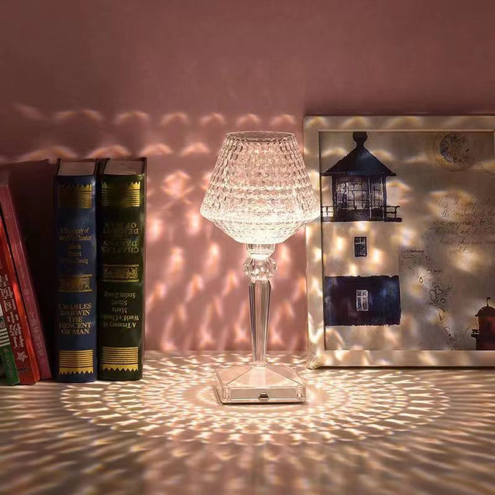 Liesbeth Crystal Lampe – Luksus Bordlampe med USB-ladefunksjon Skanto