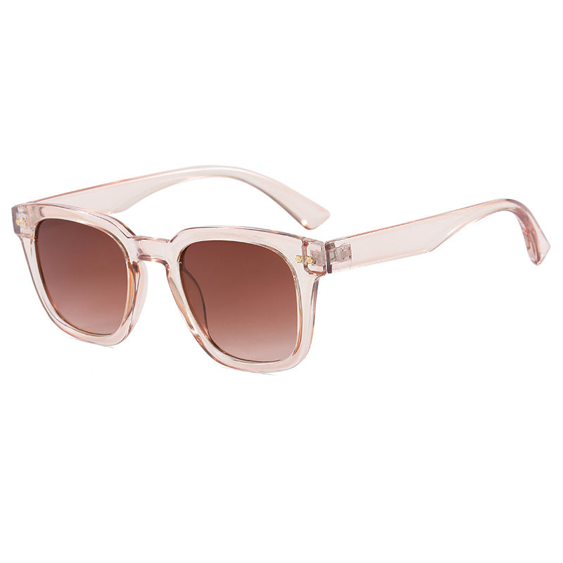 Dame Firkantet Solbrille med moderne gjennomsiktig ramme og UV-beskyttelse Skanto