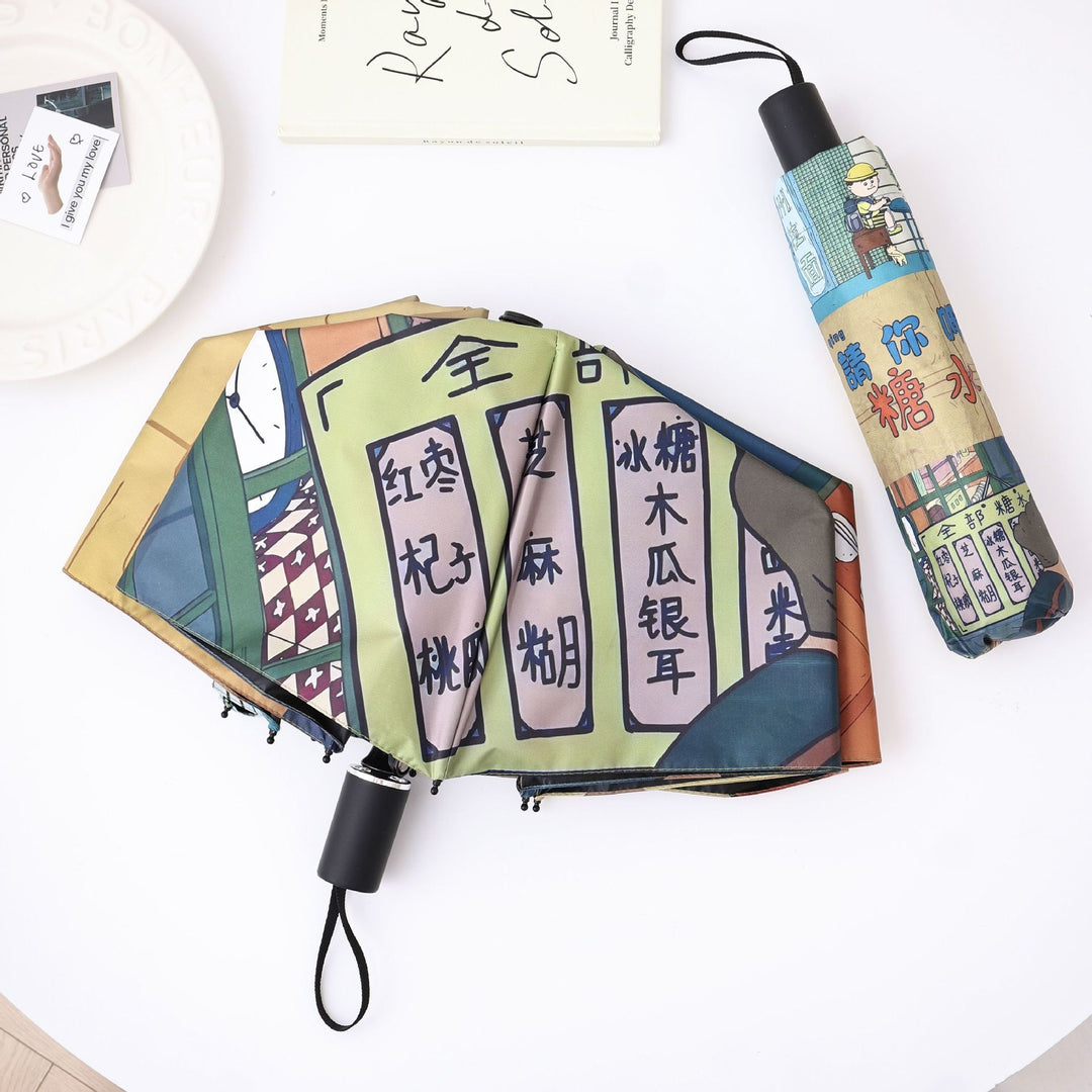 Damer kreativ foldbare paraply med grafisk design Skanto