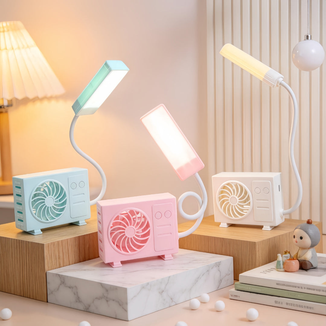 Dame bordlampe med integrert USB-vifte Skanto