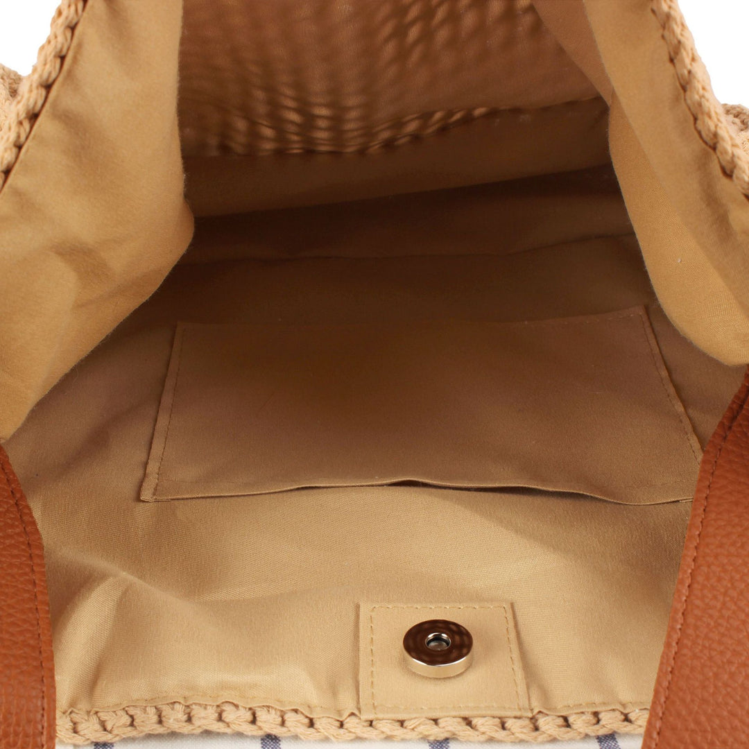 Hand-woven tote bag with elegant texture Skanto