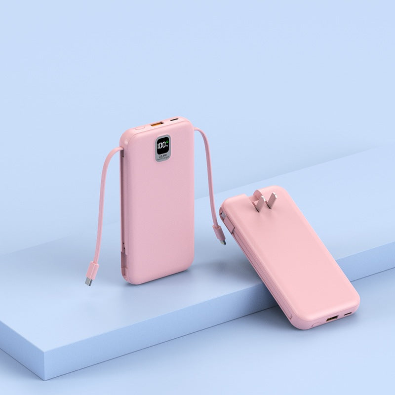 Bærbar Powerbank med integrert ladekabel og LED-display Skanto
