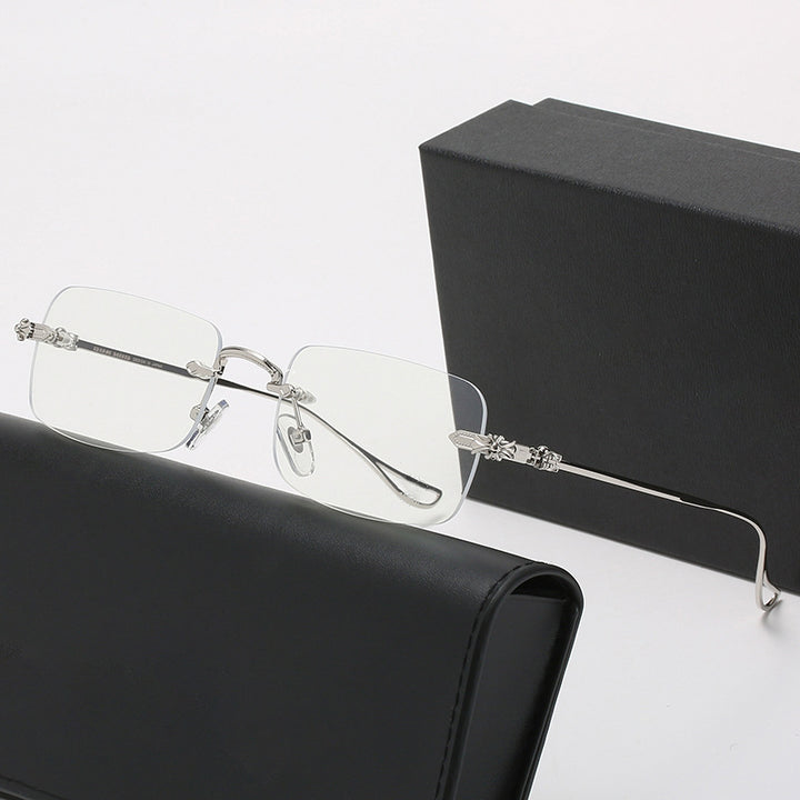 Damer moteriktig lesebrille med elegant kvadratisk ramme og dekorerte stenger Skanto