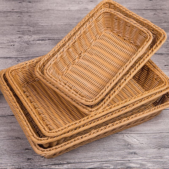 Unisex Rektangulær Rattan Serveringskurv Skanto