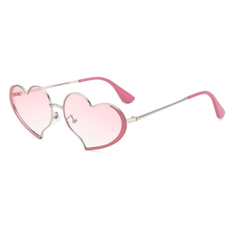 Dame hjerteformet solbrille med glamorøs ramme Skanto