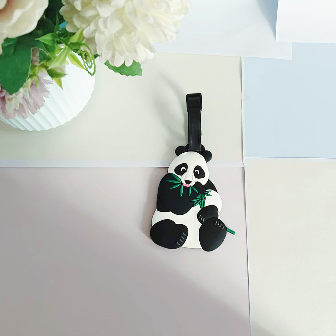 Unisex bagasjelapp i søtt pandadesign Skanto